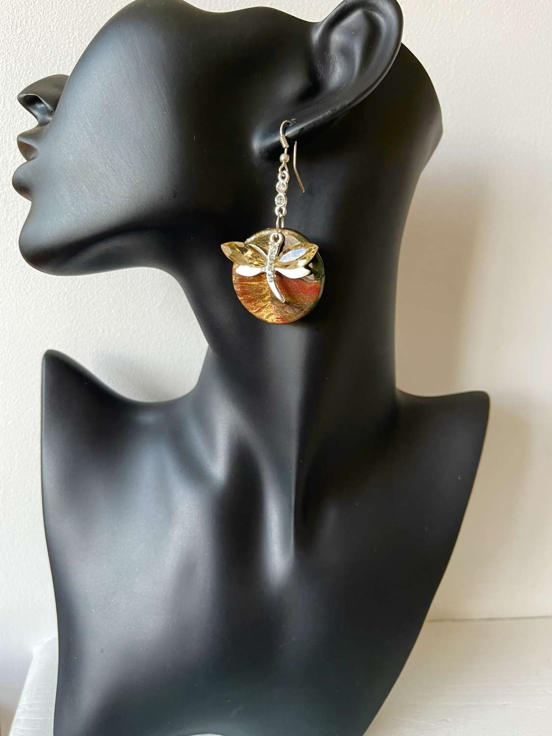 Gold Autumnal Dragonfly Earrings Gold Autumnal Dragonfly Earrings