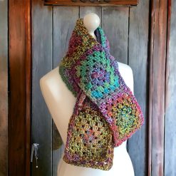 Boho Chunky Granny Square Scarf
