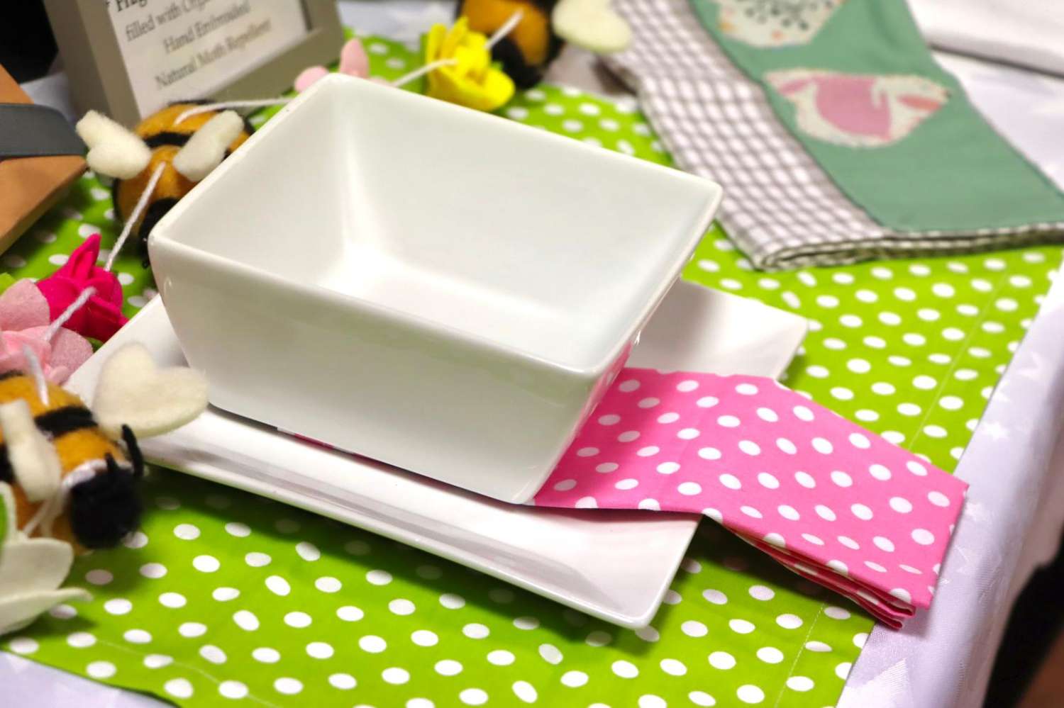 Fabric Napkin Gift Set Happy Polka Dots MadeMe