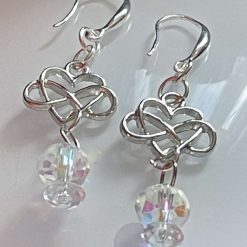 E - Celtic Heart - Infinity Crystal Earrings