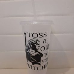 The witcher cold cup with straw and lid