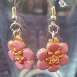 Ginko leaf flower earrings