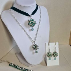 Japanese Ball Chainmail Pendant 4 Piece Jewellery Set 1 Japanese Ball Chainmail Pendant 4 Piece Jewellery Set 1