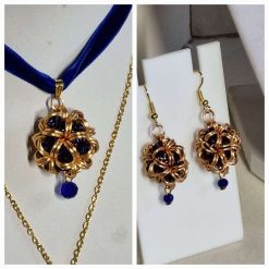Japanese Ball Chainmail Pendant 4 Piece Jewellery Set 10 Japanese Ball Chainmail Pendant 4 Piece Jewellery Set 10