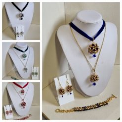 Japanese Ball Chainmail Pendant 4 Piece Jewellery Set