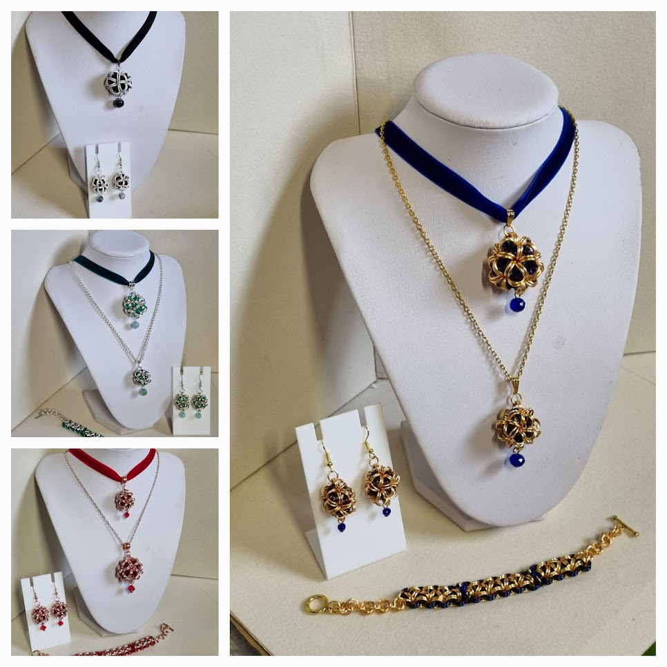 Japanese Ball Chainmail Pendant 4 Piece Jewellery Set Japanese Ball Chainmail Pendant 4 Piece Jewellery Set