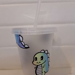 Dinosaur cold cup with lid and straw