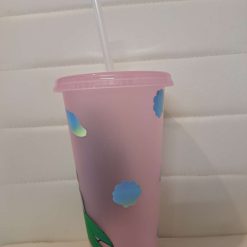 Personalised little mermaid cold cup with straw and lid 3 Personalised little mermaid cold cup with straw and lid 3