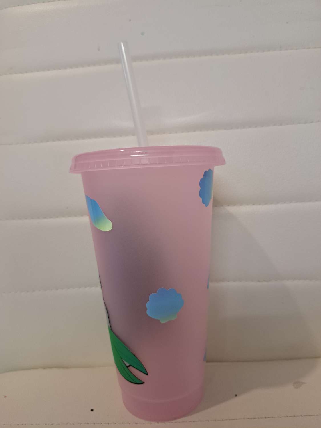 Personalised little mermaid cold cup with straw and lid Personalised little mermaid cold cup with straw and lid