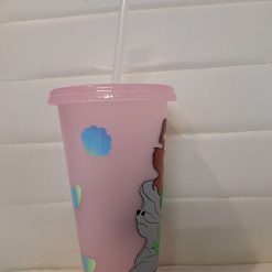 Personalised little mermaid cold cup with straw and lid 5 Personalised little mermaid cold cup with straw and lid 5
