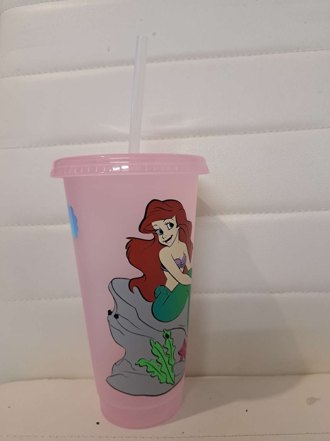 Personalised little mermaid cold cup with straw and lid Personalised little mermaid cold cup with straw and lid