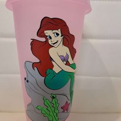 Personalised little mermaid cold cup with straw and lid 7 Personalised little mermaid cold cup with straw and lid 7