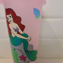 Personalised little mermaid cold cup with straw and lid 8 Personalised little mermaid cold cup with straw and lid 8