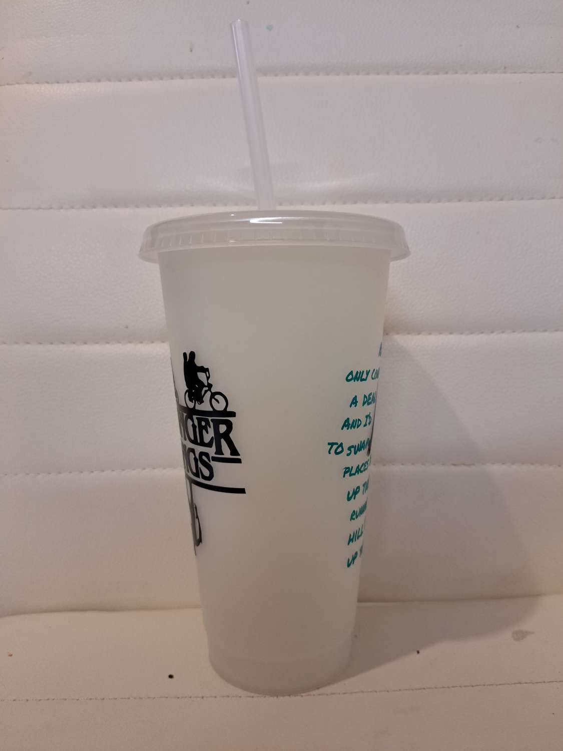 Stranger things glow in the dark cold cup with straw and lid Stranger things glow in the dark cold cup with straw and lid