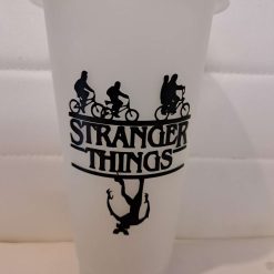 Stranger things glow in the dark cold cup with straw and lid 5 Stranger things glow in the dark cold cup with straw and lid 5