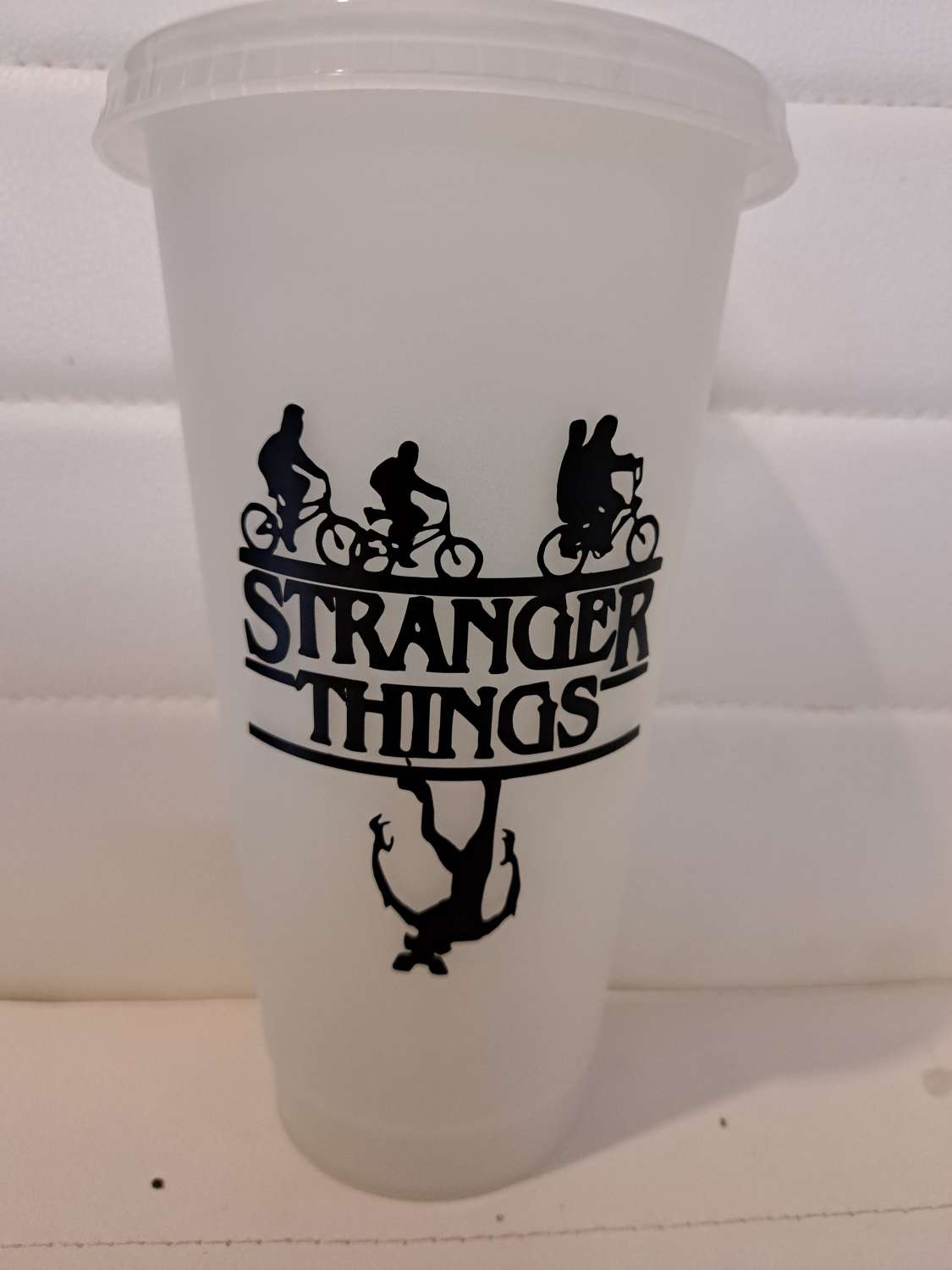 Stranger things glow in the dark cold cup with straw and lid Stranger things glow in the dark cold cup with straw and lid