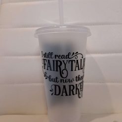 Dark fairytale 2 cold cup with straw and lid