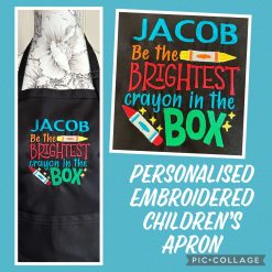 Personalised Embroidered Children’s Crayon Design Aprons