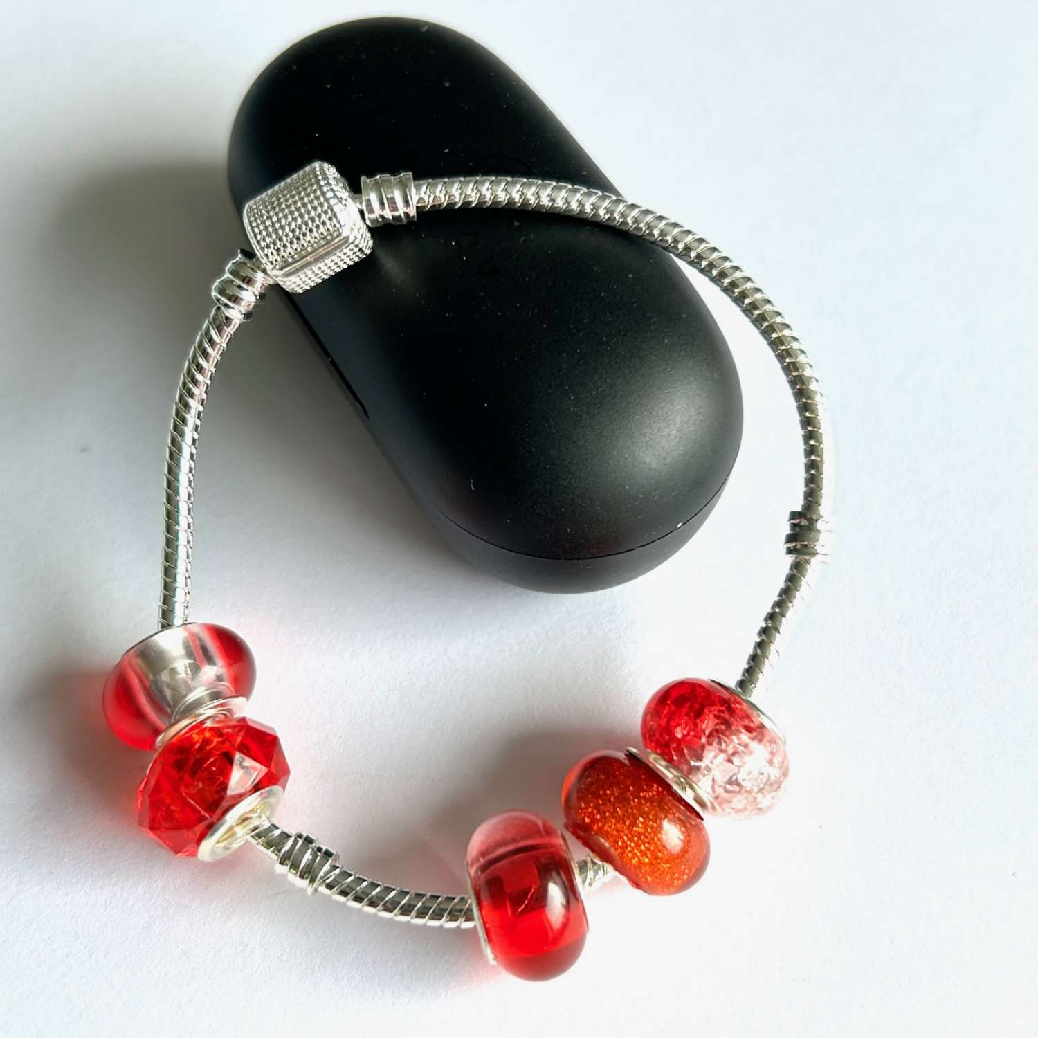 Bracelet - Silver Bead Charm Reds Bracelet - Silver Bead Charm Reds