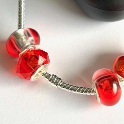 Bracelet - Silver Bead Charm Reds 3 Bracelet - Silver Bead Charm Reds 3
