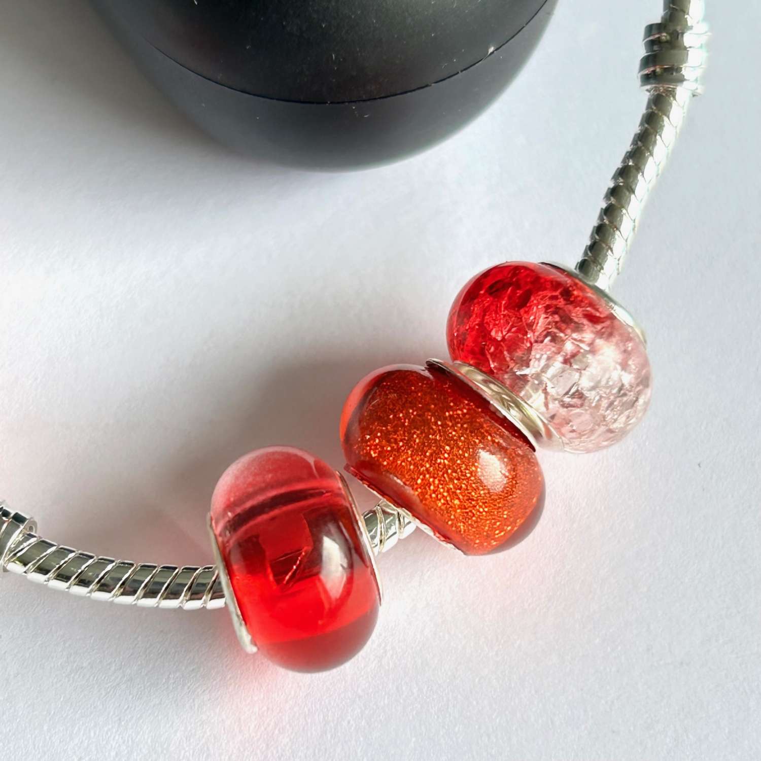 Bracelet - Silver Bead Charm Reds Bracelet - Silver Bead Charm Reds