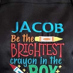 Personalised Embroidered Children’s Crayon Design Aprons 3