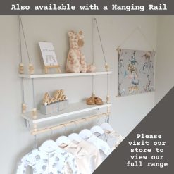 Nursery Shelf, Nursery Shelves, White Shelf, Kid's Shelf, Swing Rope Shelf, Hanging Shelf, Nordic Style Hanging Shelf, Swing Shelf, Boho Nursery Decor, Nursery White Shelf, Bedroom Shelf, 60cm White Shelf 10