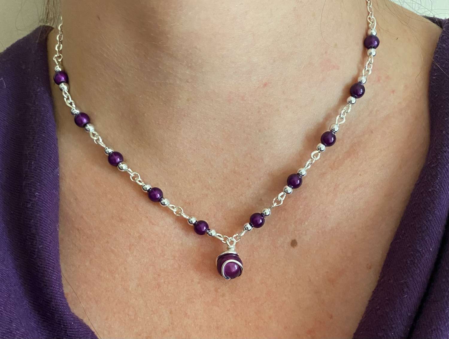 Purple Pendant Necklace Purple Pendant Necklace