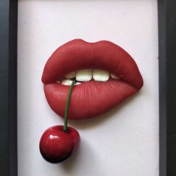 Kitsch Pop Art 3D Lips Frame