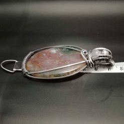 Silver moss agate simple pendant 2