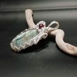 Silver wire wrapped labradorite pendant necklace 1 Silver wire wrapped labradorite pendant necklace 1