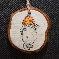 Wood Slice Hanging Decoration.  Christmas Dog/Boarder Collie