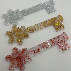Handmade red glitter SANTA key