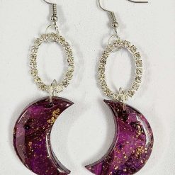 Purple Bling Moon Earring bundle X 2