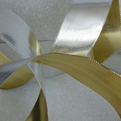 Golden Wire Edged Ribbon 38mm x 1 Metre  Xmas Crafts, Wreath, Wrapping, Cakes FREE SHIPPING