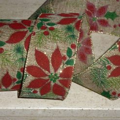 Golden Wire Edged Ribbon 38mm x 1 Metre  Xmas Crafts, Wreath, Wrapping, Cakes FREE SHIPPING