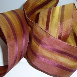 Golden Wire Edged Ribbon 38mm x 1 Metre  Xmas Crafts, Wreath, Wrapping, Cakes FREE SHIPPING