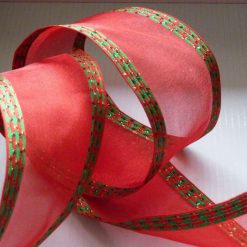 Golden Wire Edged Ribbon 38mm x 1 Metre  Xmas Crafts, Wreath, Wrapping, Cakes FREE SHIPPING