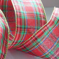 Golden Wire Edged Ribbon 38mm x 1 Metre  Xmas Crafts, Wreath, Wrapping, Cakes FREE SHIPPING