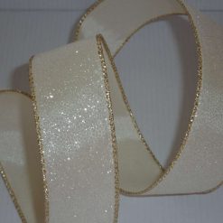Golden Wire Edged Ribbon 38mm x 1 Metre  Xmas Crafts, Wreath, Wrapping, Cakes FREE SHIPPING