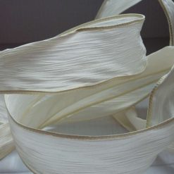Golden Wire Edged Ribbon 38mm x 1 Metre  Xmas Crafts, Wreath, Wrapping, Cakes FREE SHIPPING