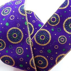 Golden Wire Edged Ribbon 38mm x 1 Metre  Xmas Crafts, Wreath, Wrapping, Cakes FREE SHIPPING