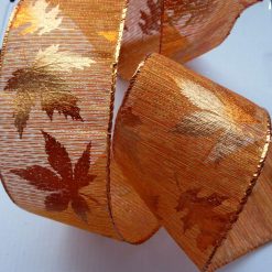 Golden Wire Edged Ribbon 38mm x 1 Metre  Xmas Crafts, Wreath, Wrapping, Cakes FREE SHIPPING
