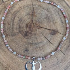 Goddess necklace set - pink Lepidolite 1