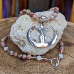 Goddess necklace set - pink Lepidolite