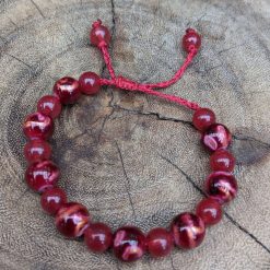 Adjustable bracelet - red glass