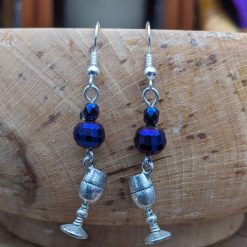 Goblet Earrings - purple crystals
