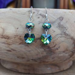 Sparkly heart earrings - sterling silver