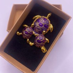 Purple Turtle Brooch
