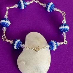 Bracelet wire wrapped and beaded